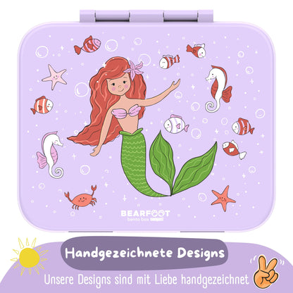 Compartmentalized, leakproof lunch box - Purple Mermaid