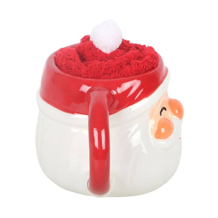 Ensemble mug et chaussettes de Noël Père Noël joyeux
