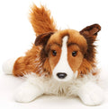 Peluche Colley à Poil Long Couché Uni