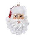 Weihnachtsanhänger Weihnachtsmannkopf aus Glas, 13,5 cm