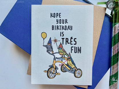 "Very Fun" Birthday Card with Birds