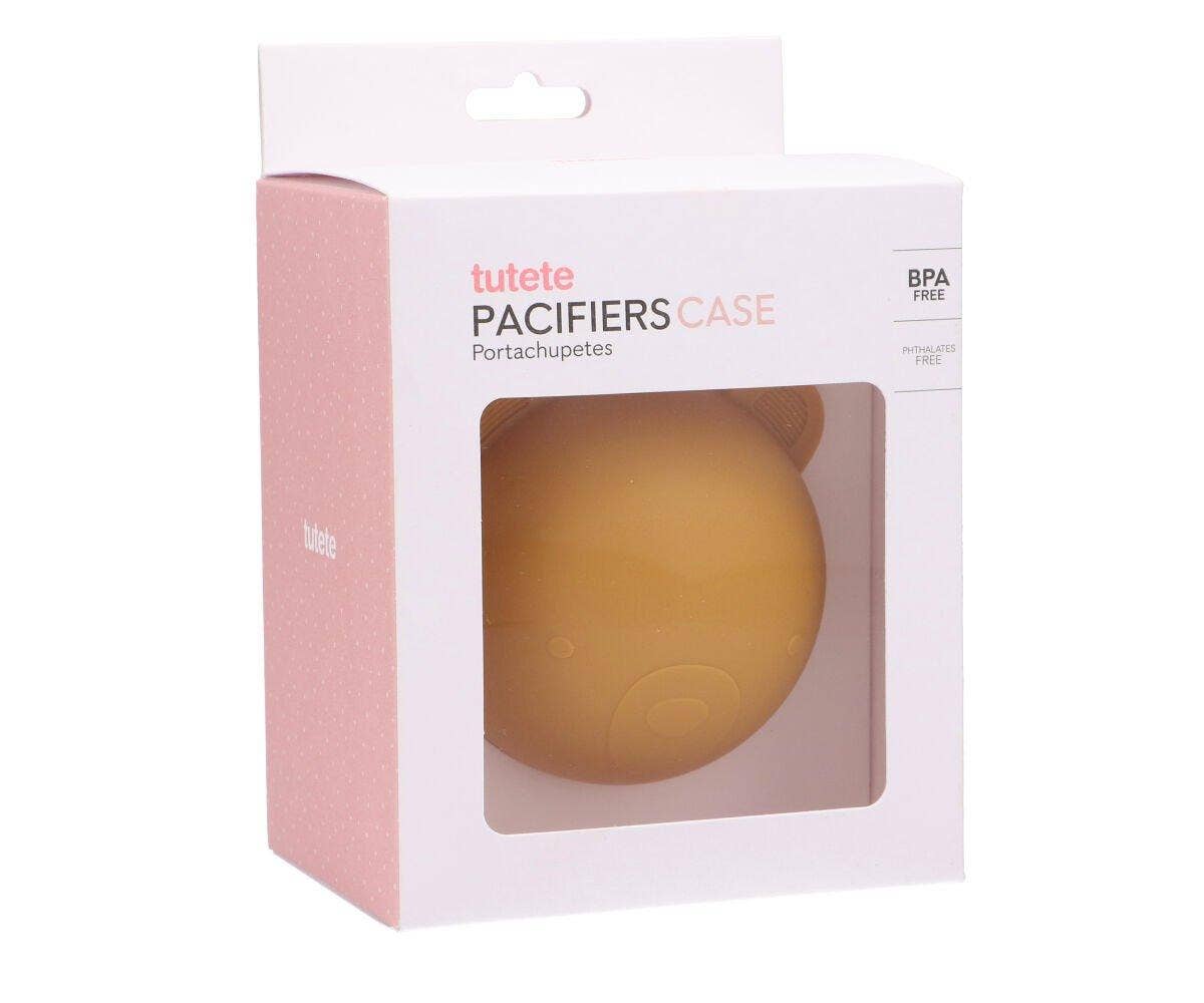 Mustard bear silicone pacifier clip