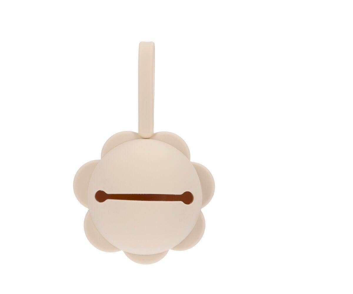 Porte-sucette en silicone Fleur ivoire