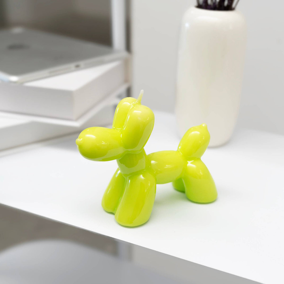 Green Balloon Dog Candle