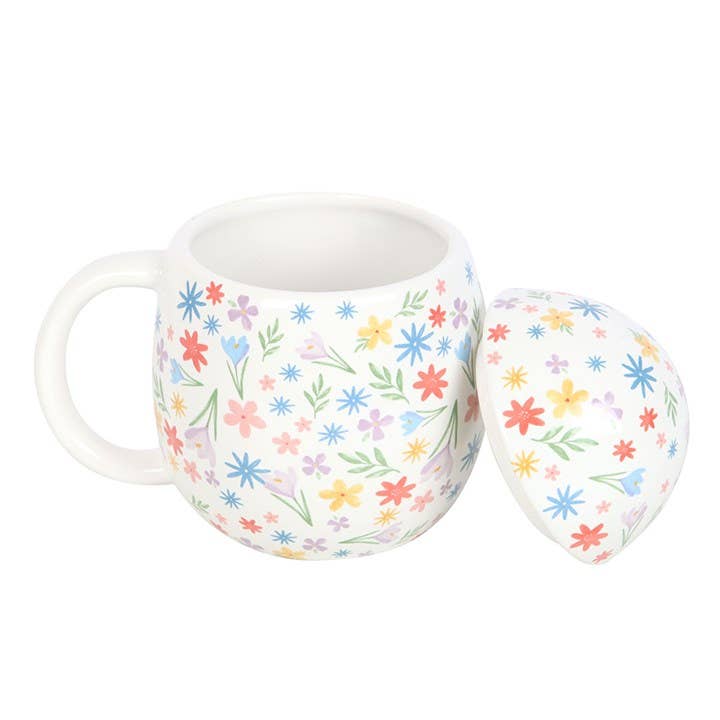 Easter egg mug with spring floral print