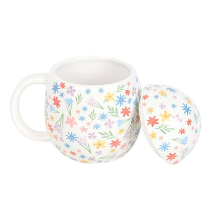 Easter egg mug with spring floral print