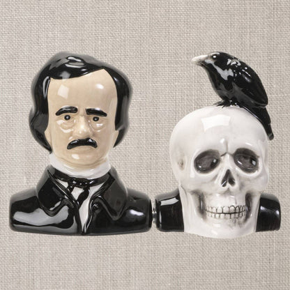 Edgar Allan Poe ceramic salt and pepper shaker set