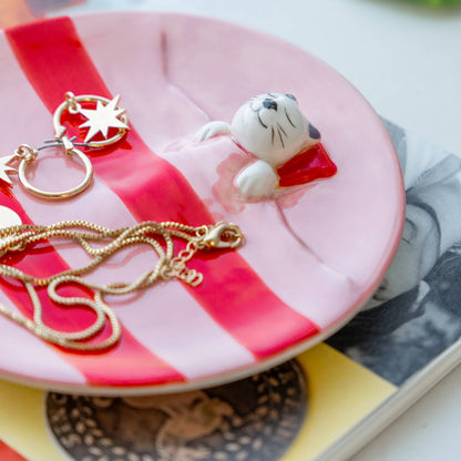 Plateau à Bijoux Rose Rêveur Chat Helio Ferretti Vue 1