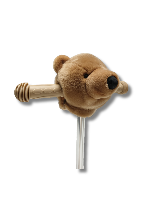 Brown Bear Head Accessory for Children's Bicycles and Scooters