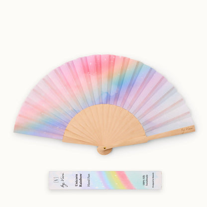 Éventail Licorne Arc-en-ciel