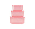 3 Boîtes à Déjeuner Rose Brillant Pailleté