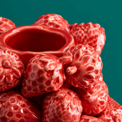 Strawberry Vase, Red Stoneware, 20 x 20 x 25 cm