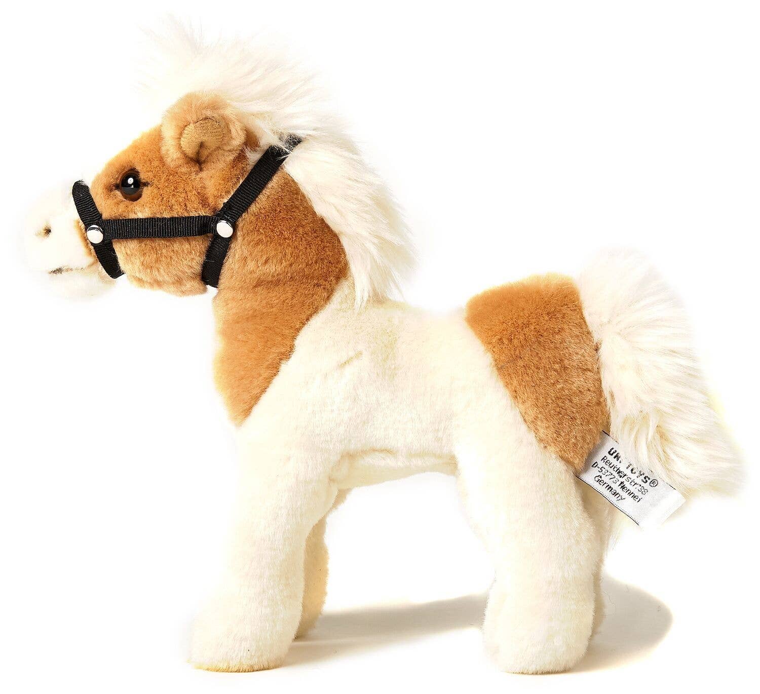 Peluche cheval beige debout-blanc sans selle Uni Toys