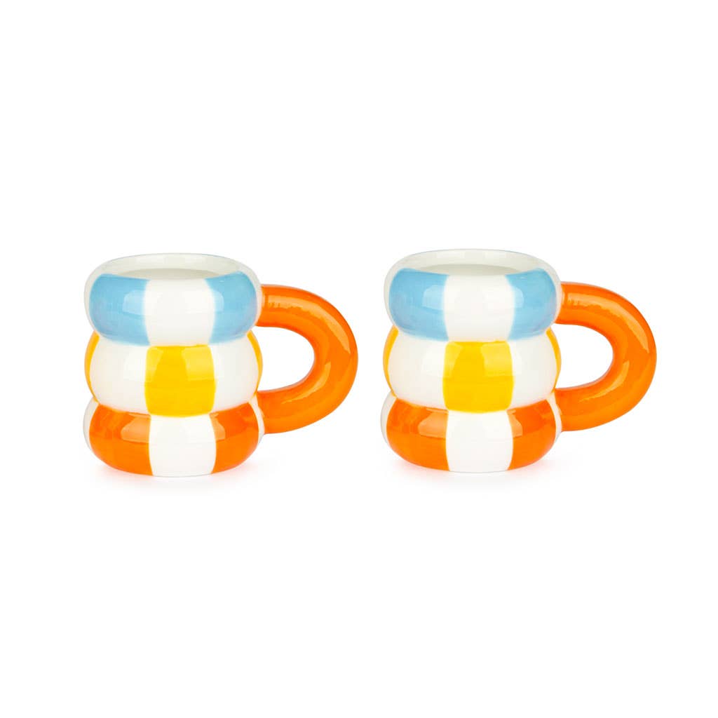 Floats coffee cup set, orange, 2 x 75 ml, ceramic