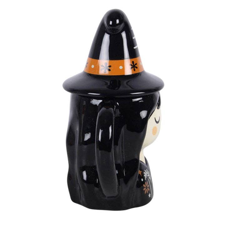 Mug à couvercle Sorcière folklorique effrayante d'Halloween