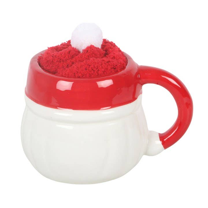 Ensemble mug et chaussettes de Noël Père Noël joyeux