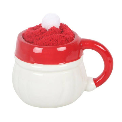 Ensemble mug et chaussettes de Noël Père Noël joyeux