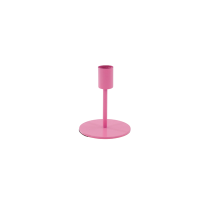 Candlestick - Basic - Metal - Neon Pink - 8x8x10cm