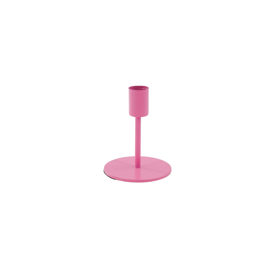 Candlestick - Basic - Metal - Neon Pink - 8x8x10cm