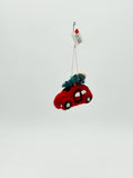 Décoration à Suspendre Voiture de Noël en Feutre