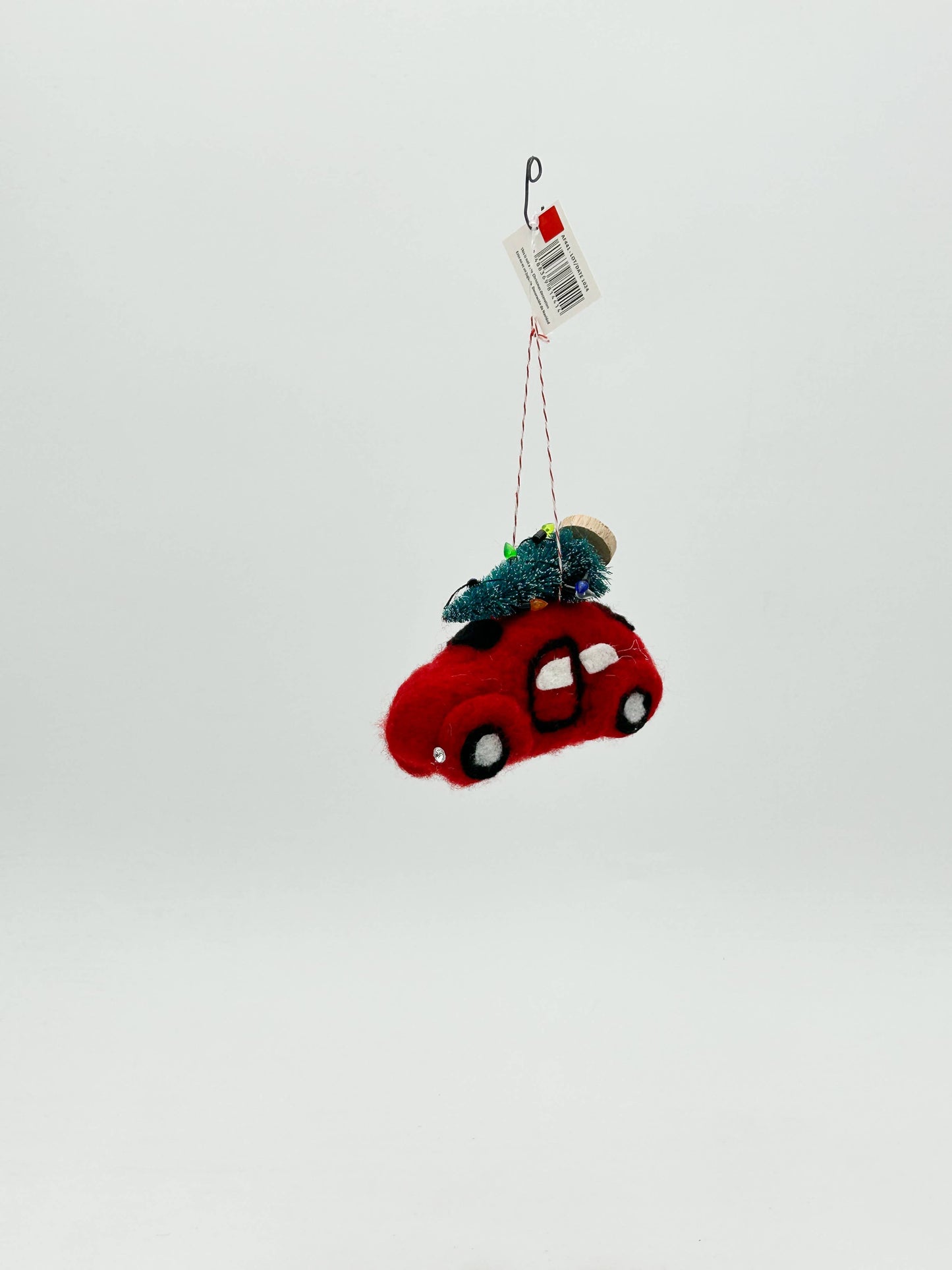 Felt Christmas car figurine with tree decoration