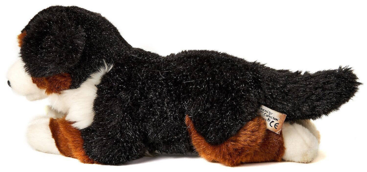Bernese Mountain Dog plush toy, lying down