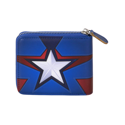 Portefeuille Man Zip Marvel Captain America « Star »