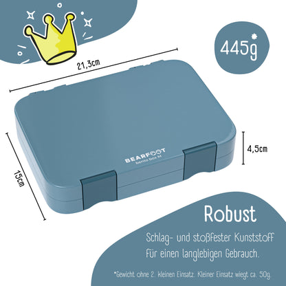 Children's lunchbox with compartments, lunch box, Bento box - Blue