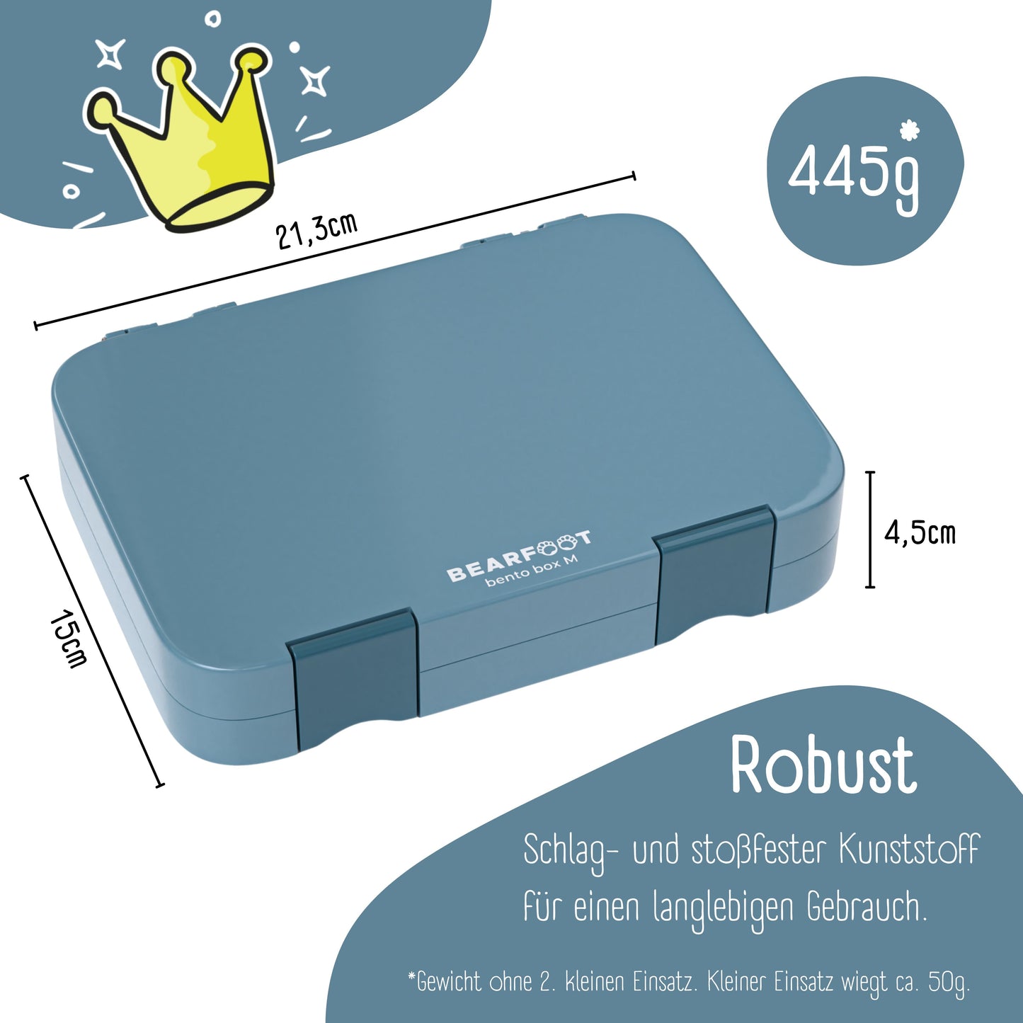 Children's lunchbox with compartments, lunch box, Bento box - Blue