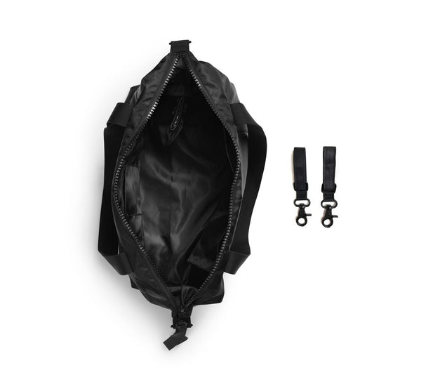 Shiny black changing bag