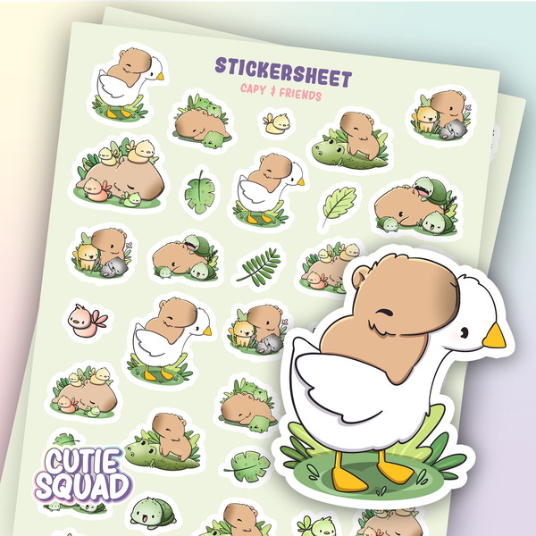 Capybara and Friends Sticker Sheets