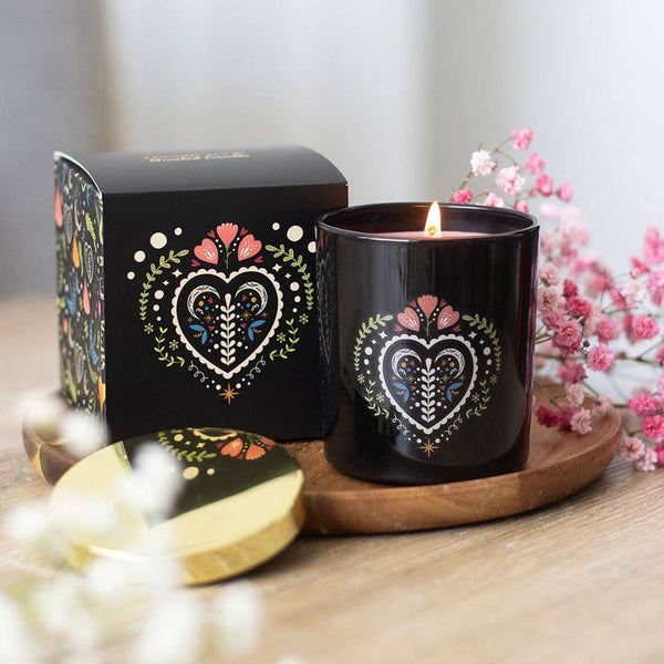 Midnight Bloom Black Floral Tulip Candle