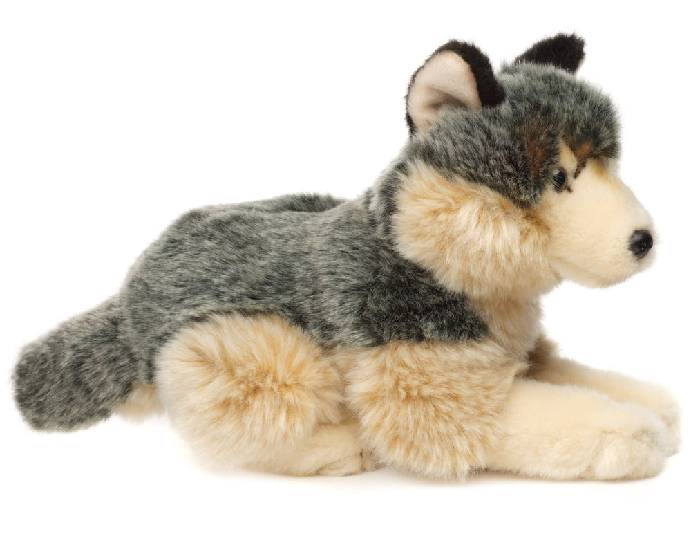 Peluche Loup Gris Couché