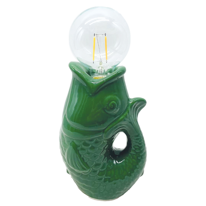 Green LED fish decoration, battery-operated, L13.5 W8.2 H27cm
