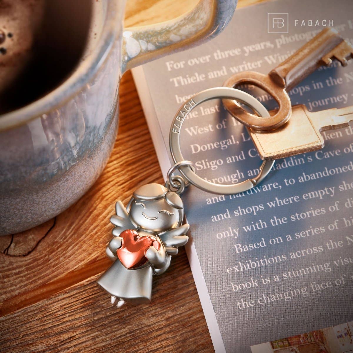 Guardian angel "star" keychain - lucky angel with heart