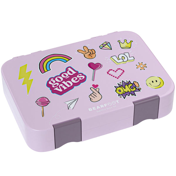 Kids lunch box with compartments, Lunchbox - Purple sticker
