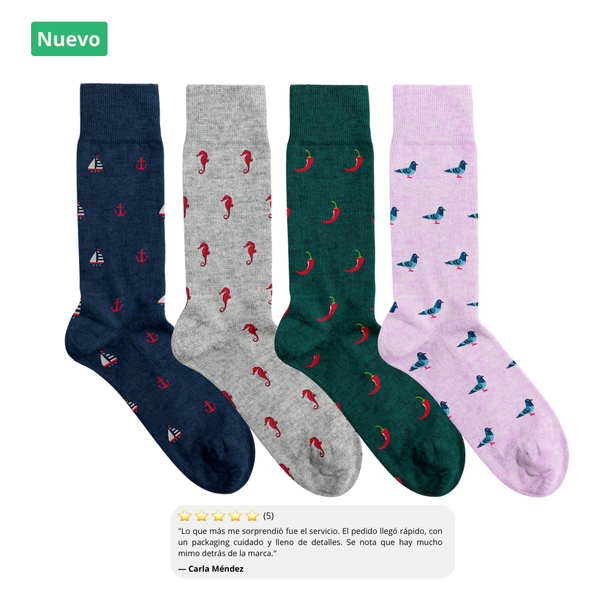 Pack Chaussettes Fun Icons⚓🌶️🦜