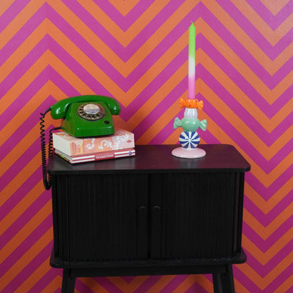 Toffee Candy Candle Holder - Multicoloured - 11x11x18cm