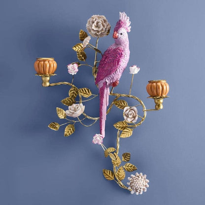 Applique Perroquet orange/rose