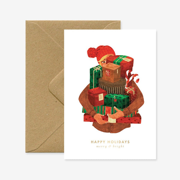 Girl present - Greeting card