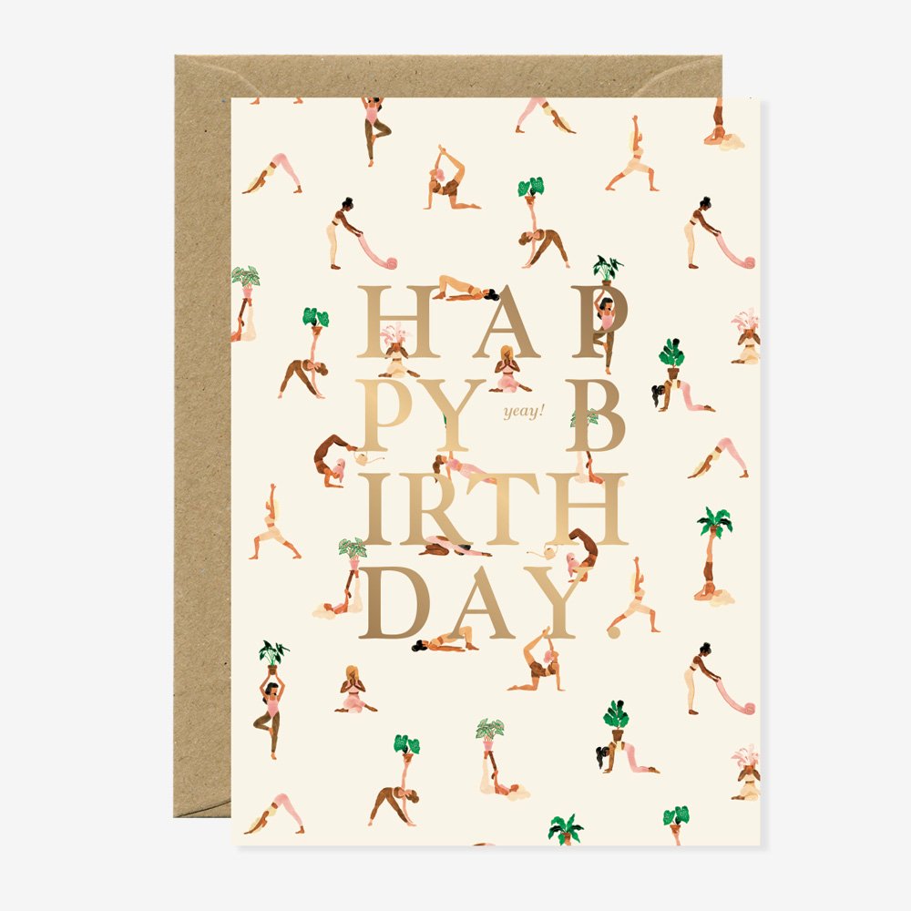Yoga pattern - Greeting card