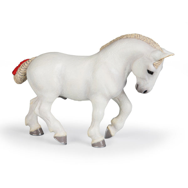 Figurine Percheron blanc Papo - cheval