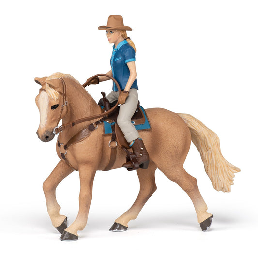 Western Horse and Rider Figurine