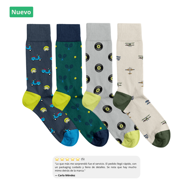 Pack Chaussettes Hobbies 🛵🎾✈️