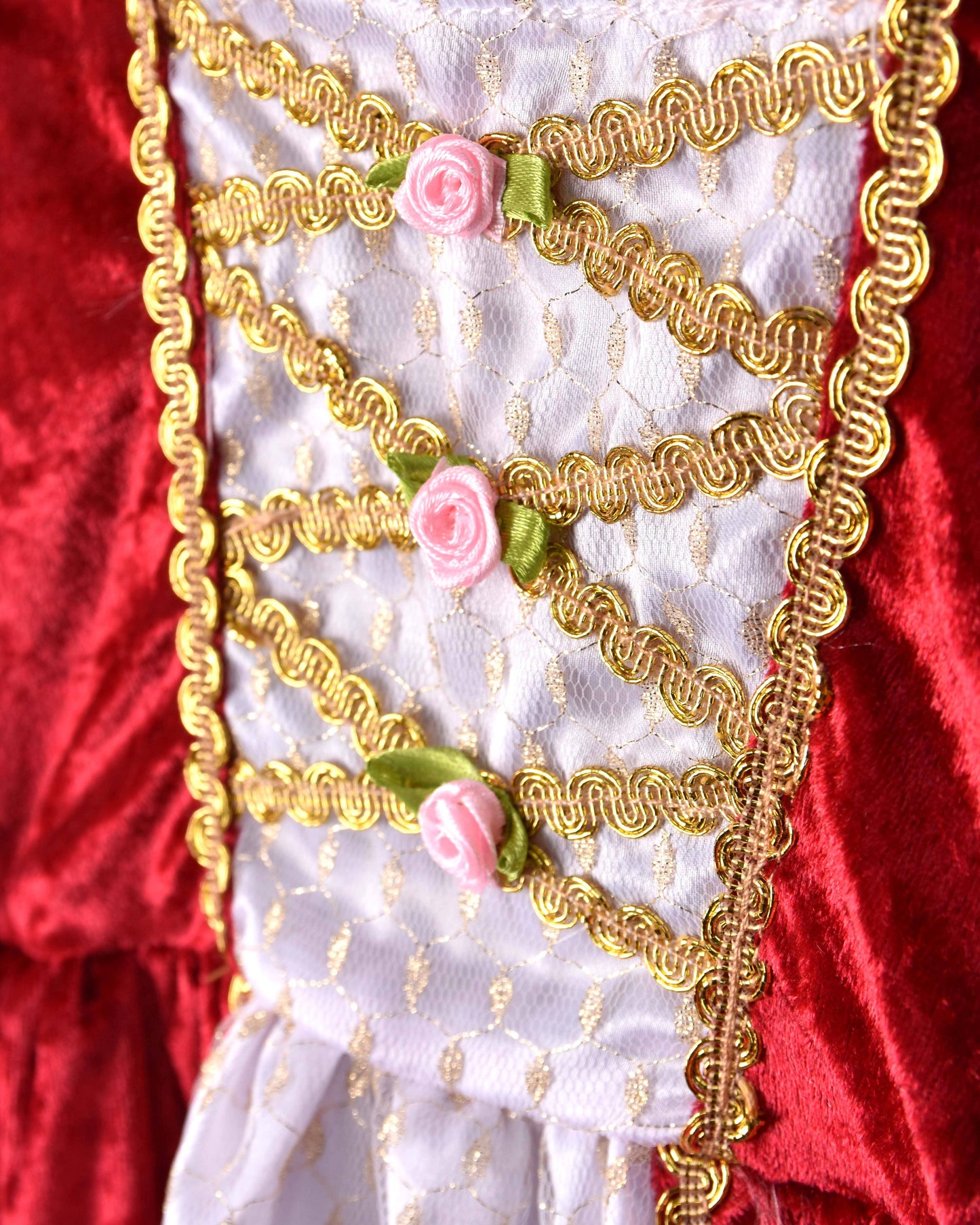 Princess dress in red velvet, size 110-116 cm (4-6 years)