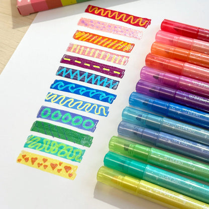 Feutres à changement de couleur pailletés Switch-Eroo – Lot de 12 – OOLY