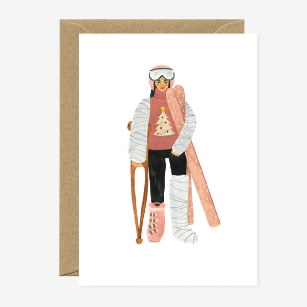 Ski Fail Woman - Carte de voeux