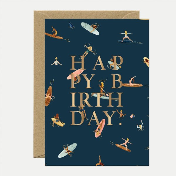 Paddle Girls - Greeting Card - Gold Foil