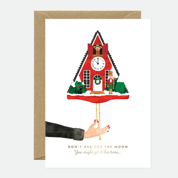 Xmas coucou - Carte de voeux - Feuille dorée