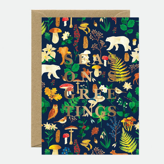 Herbarium greetings - Greeting card - Gilded leaf